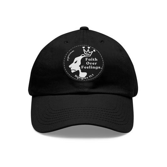 empressmee “Faith Over Feelings” Leather Patch Cap – Low Profile Baseball Hat
